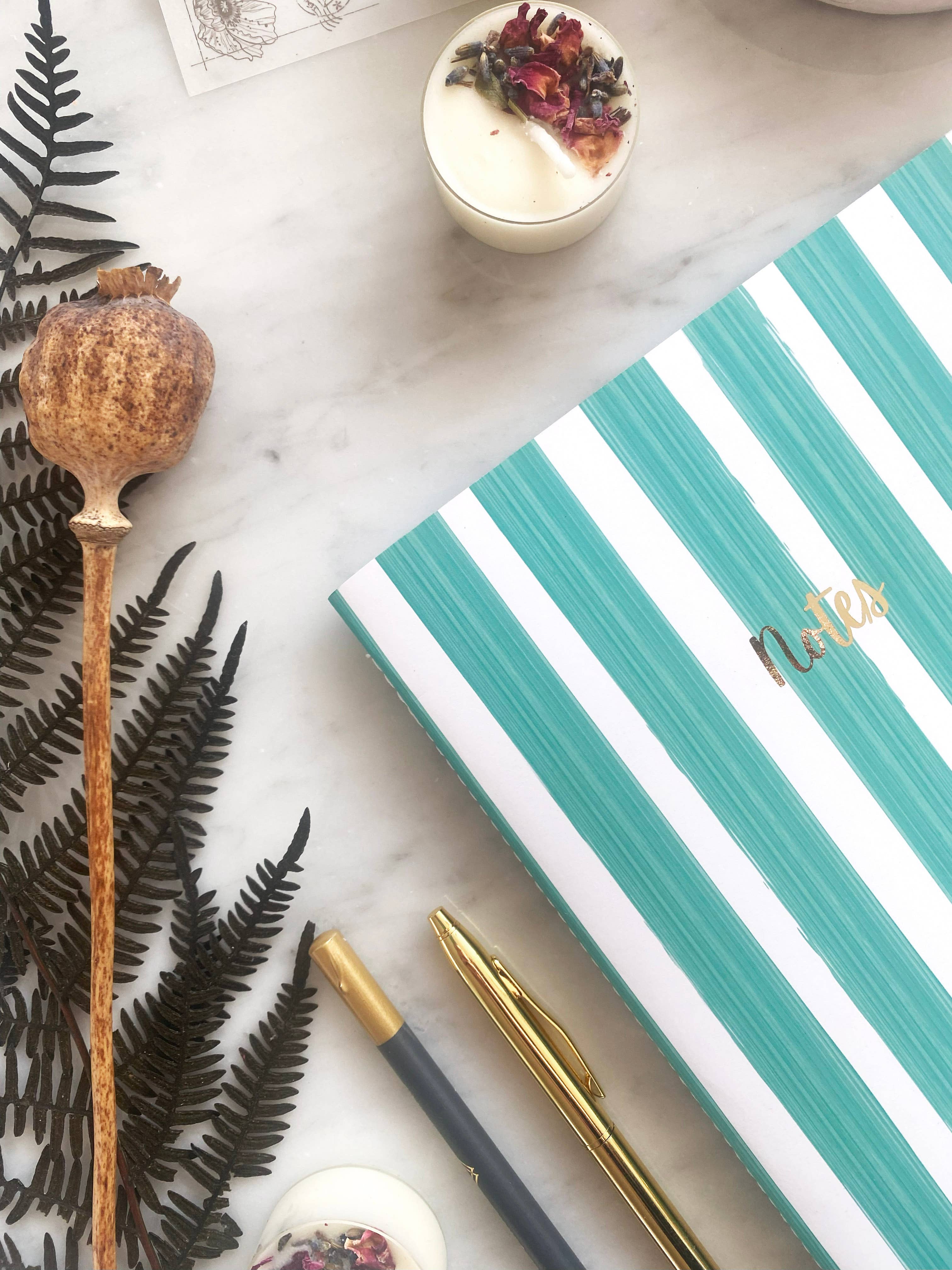 PAPERCROWN NI - Wholesale Notebook - Striped Notebook with Gold Foil and Recycled Pages6