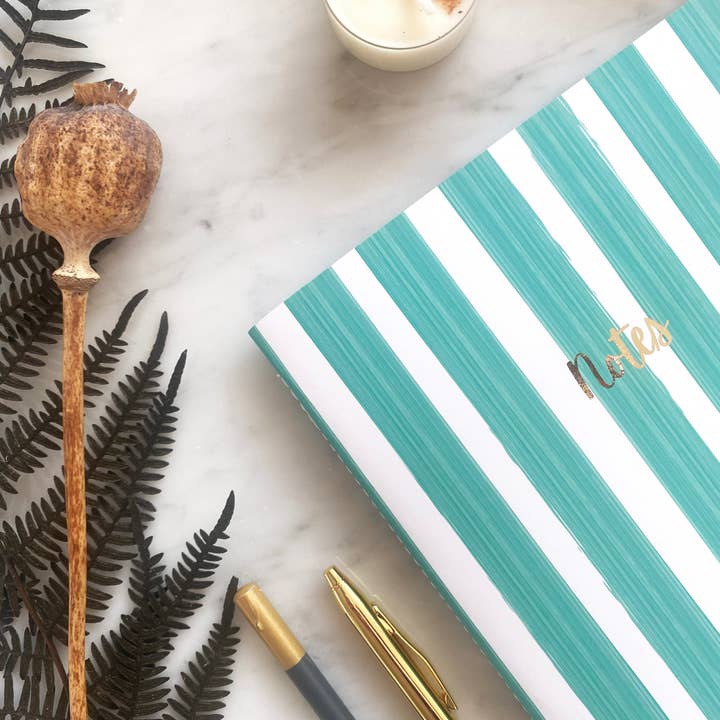 PAPERCROWN NI - Wholesale Notebook - Striped Notebook with Gold Foil and Recycled Pages6