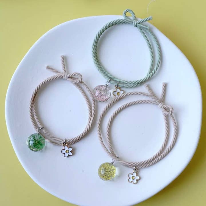 Decorative Hair Ties w/Trinkets and Charms / 20Ties p/pack for wholesale by JACQUIE’S Natural Products