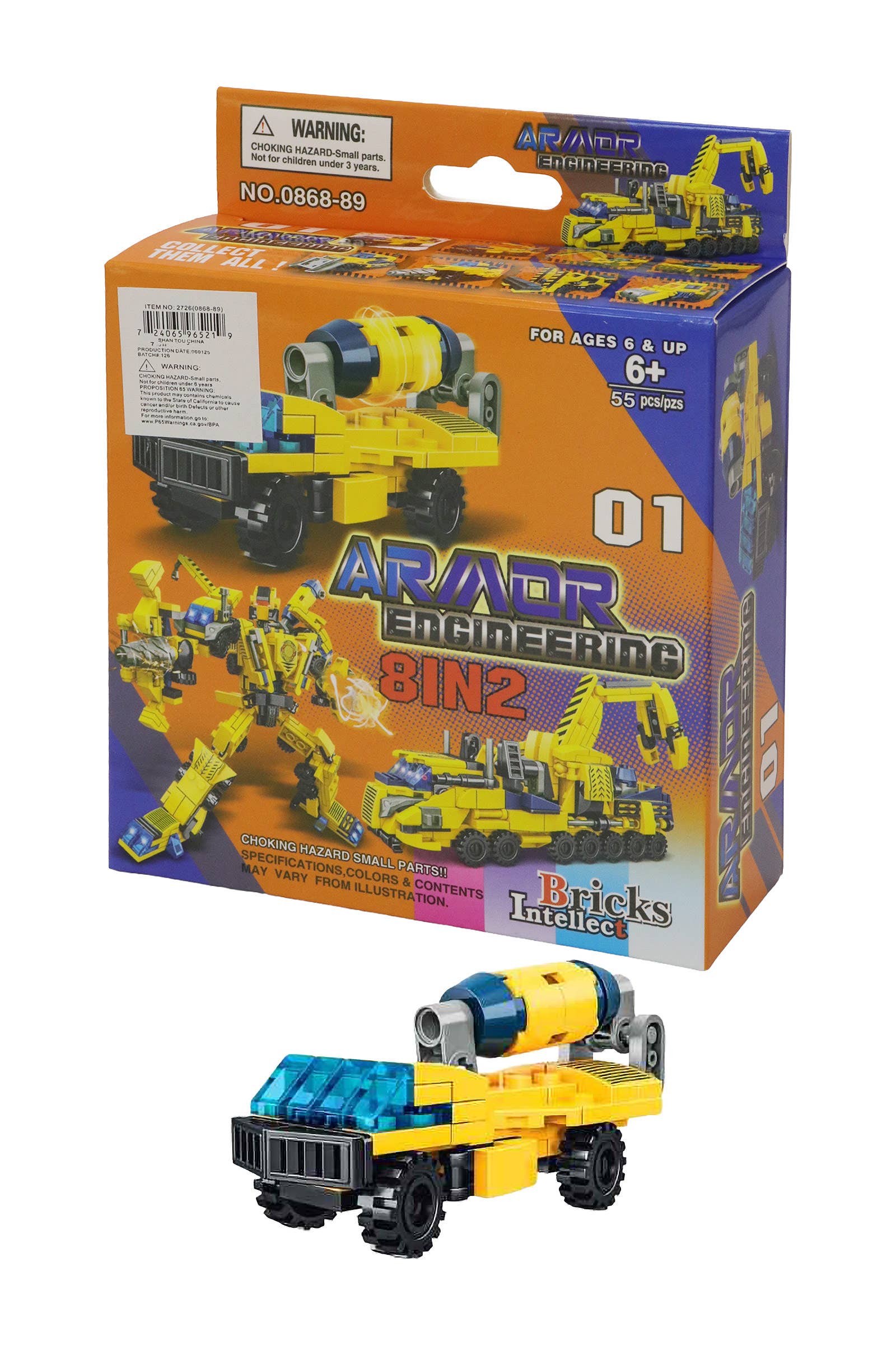 ASSORTED Construction Vehicle Diy Building Block - 8 Box for wholesale on Faire5