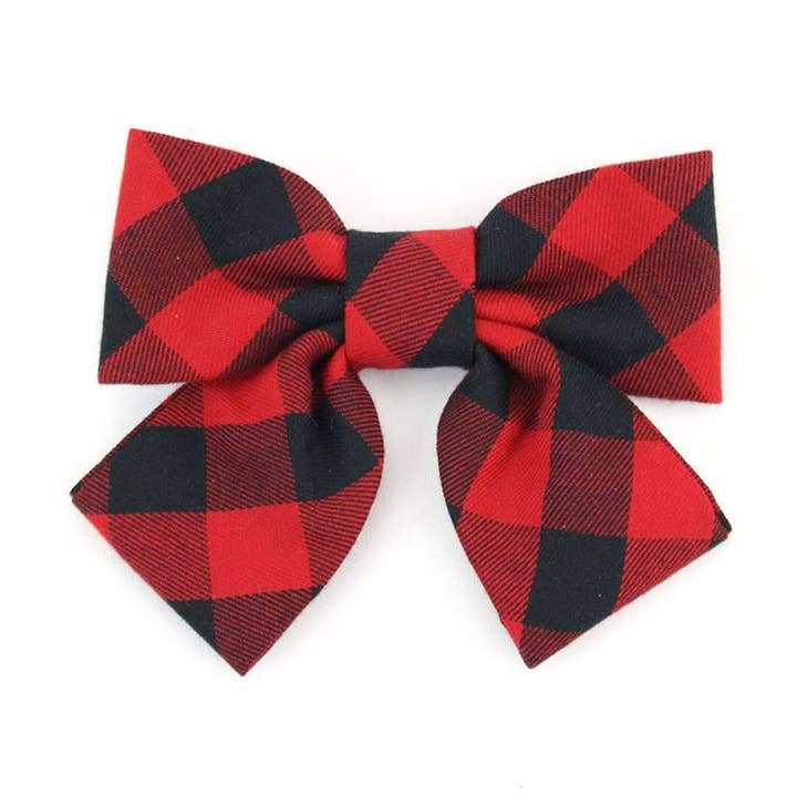 Fiocco per animali domestici in tartan di bufalo nero e rosso - The Darcy per la vendita all'ingrosso da parte di Dusidog