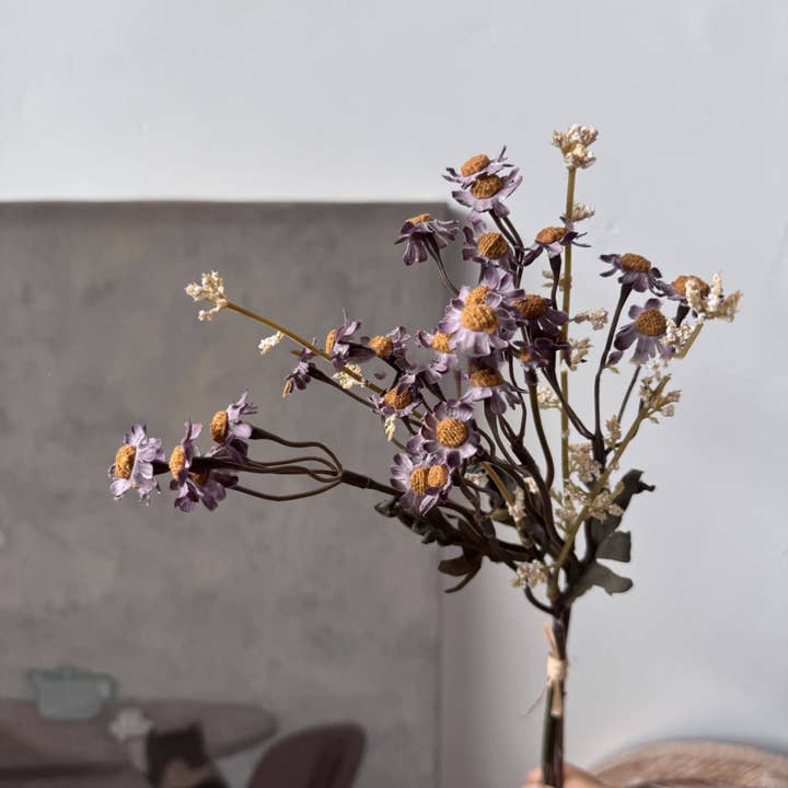 Sweet Home Deco – Großhandel Getrocknete/gepresste Blumen – Blumenstrauß aus Kunstgänseblümchen, 13 Zoll, Herbst-Gänseblümchen im getrockneten Look10