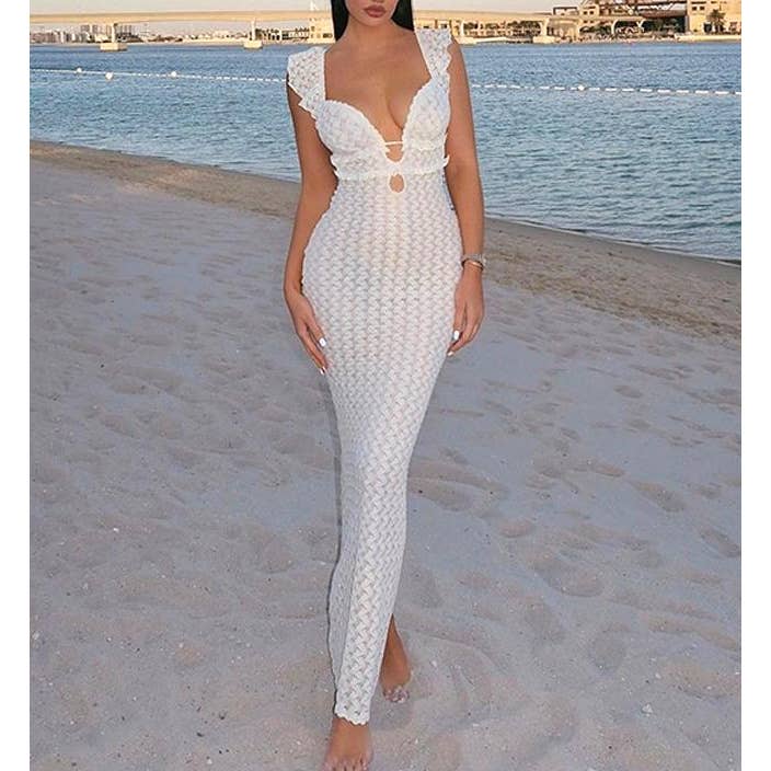 HIDDENBRAND - Wholesale Swim Cover Up - Women's - Beach knitted cover up dress1