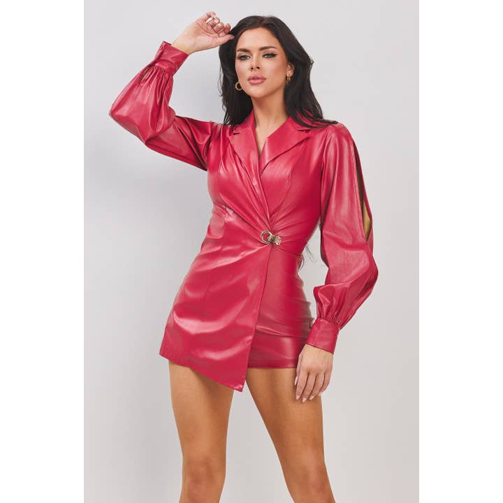 The Sang - Wholesale Romper - Dames - PU LEREN ROMPER MET LANGE MOUWEN1