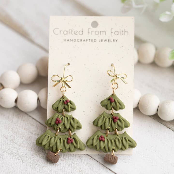 Spansk olivenkristtorntræ dingler for engroshandel hos Crafted From Faith, LLC