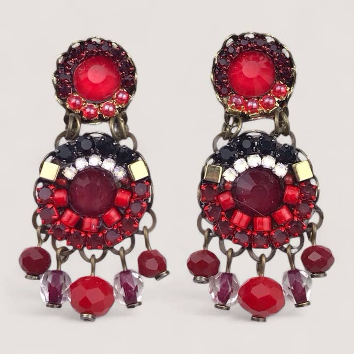 Boucles d'oreilles en cristal Ruby pour la vente par melizijewelry