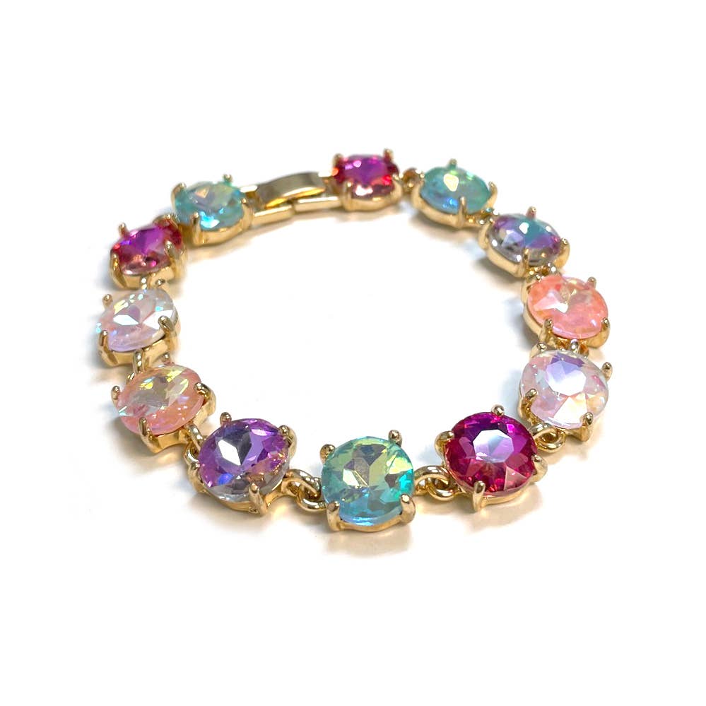 StarryNYC - Vente Bracelets maillon et chaîne - Bracelet rond en cristal taillé dans un coussin0