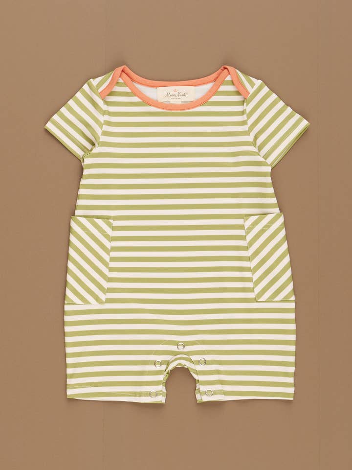 Daisy Janes Striped Pocket Romper for wholesale by Marie Nicole Clothing