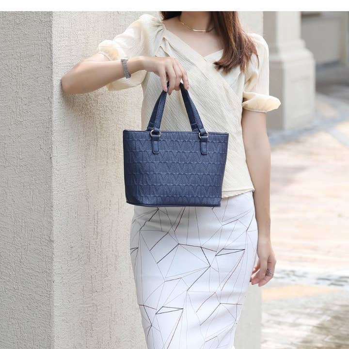 MKF Collection - Wholesale Tote Bag - Women's - MKF Edelyn embossed M Signature 4 PCS Handbag Women16
