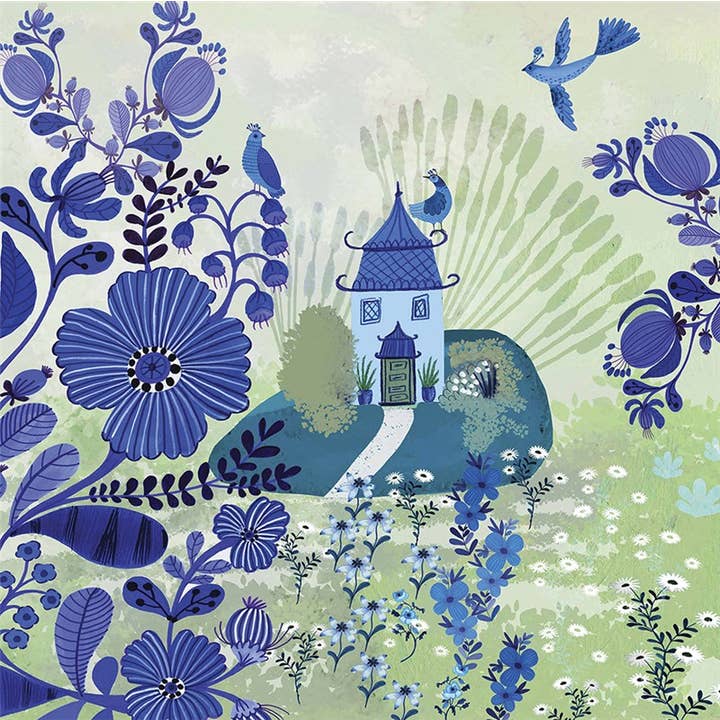 Greeting Card Blue Garden for wholesale by Natural Partners Limited
