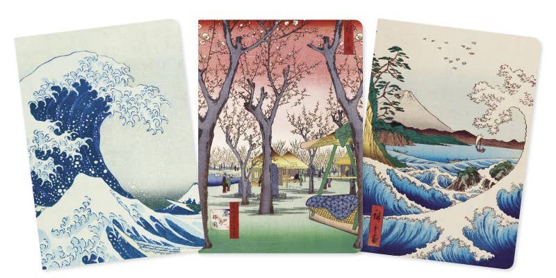 Texas Bookman - Wholesale Notebook - Japanese Woodblocks Set Of 3 Standard Notebooks1