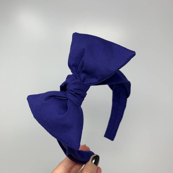 Solid Navy BellaBow XL for wholesale by Bella Notte & Co