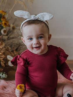 Long Sleeve Ruffle Bodysuit - WildBerry for wholesale by Bambino and Bundles