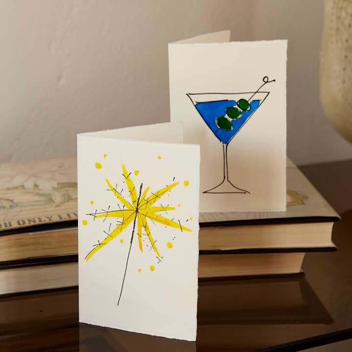 Scribble & Daub - Wholesale Everyday greeting card - Hand-Painted Sparkler New Year / Celebration Card3