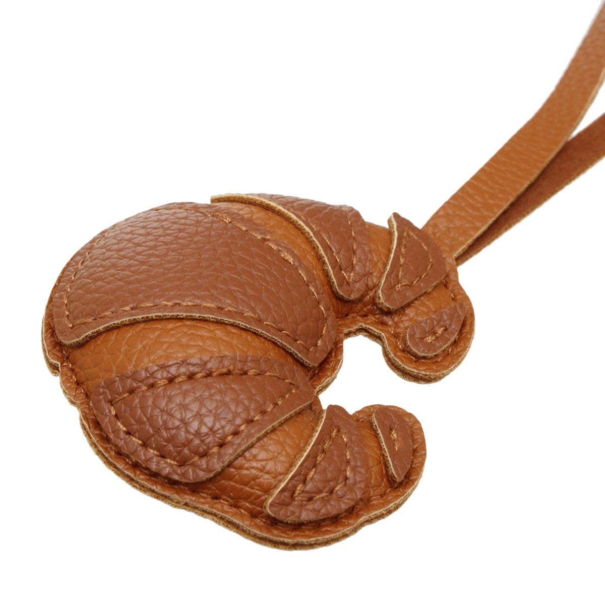 Bag Charm Brown Leather Croissant Bag Accessory for wholesale on Faire1