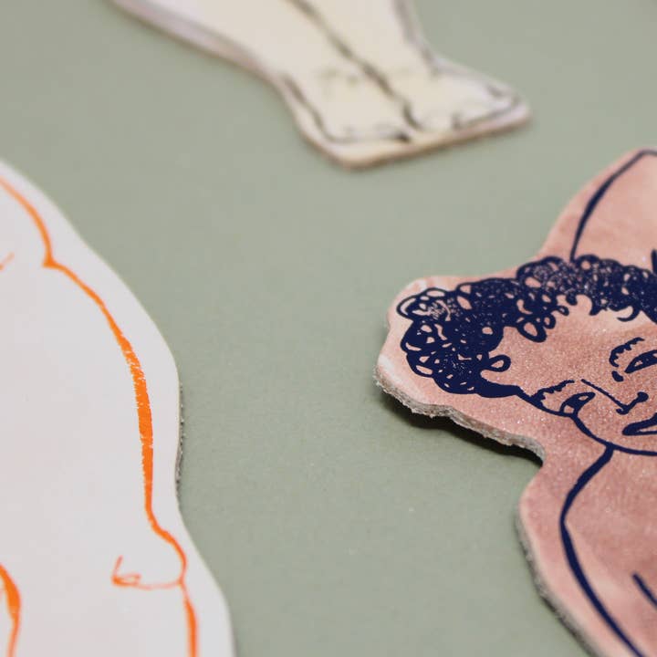 Ark Colour Design - Wholesale Bookmark - Relaxed Nude Hand Painted Leather Bookmark