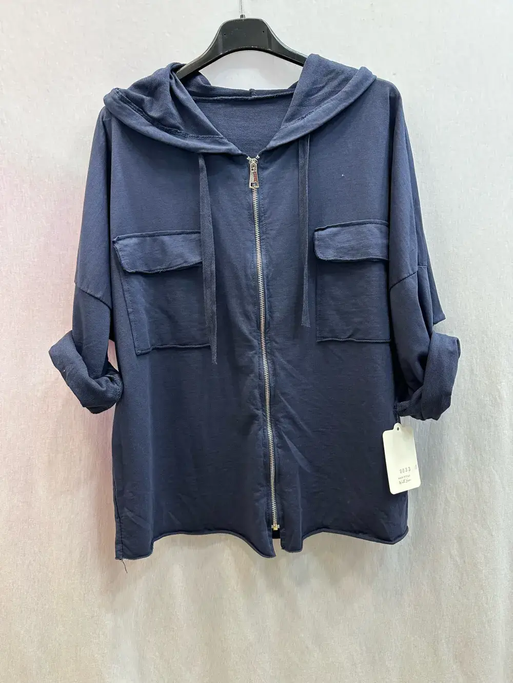 Mimi & Gogo - Wholesale Hoodie - Women's - Hooded jacket with zip and pockets @8633_GZipPoches2