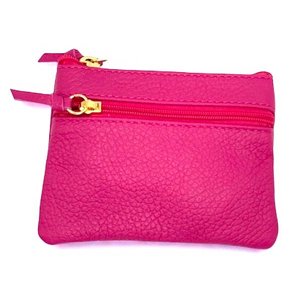 Italiensk lædernøglering pung - Fuchsia for engroshandel hos Elegant Italian