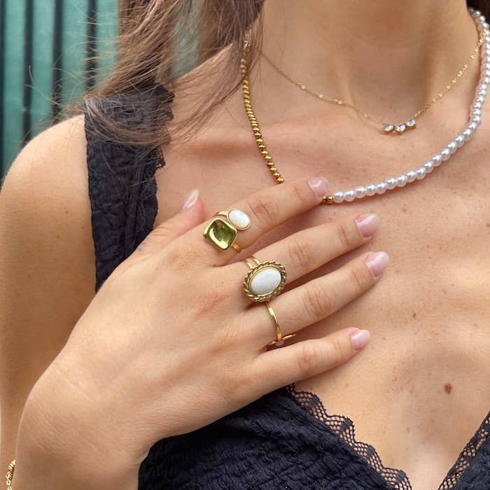 Gold Stainless steel ring 424RX211 for wholesale on Faire1