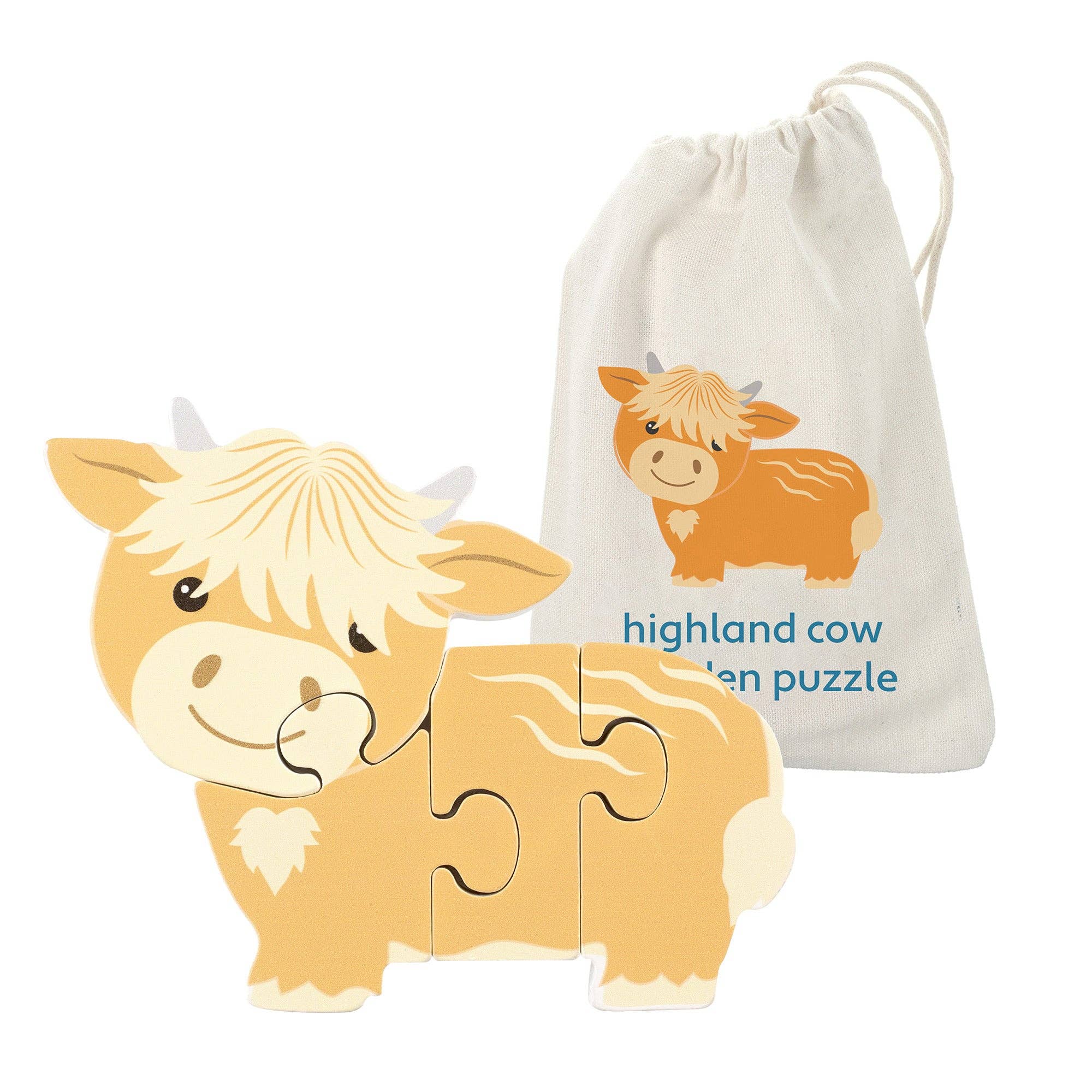 Orange Tree Toys - Wholesale Puzzle - Kids - Highland Cow Wooden Puzzle2