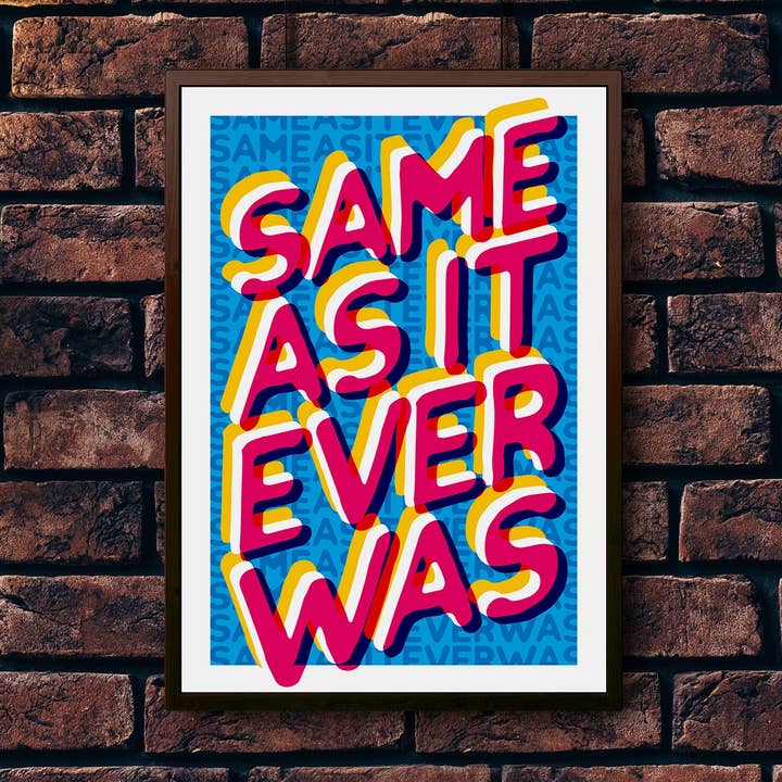 Same As It Ever Was | Ispirato ai testi rock indie per la vendita all'ingrosso da parte di ArtyBurgers