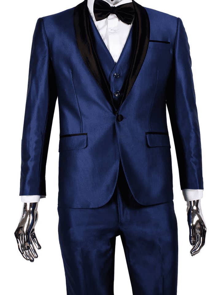 Indigo Blue Tuxedo - Herre Indigo Bryllupssmoking - Koboltblå for engroshandel hos Alberto Nardoni