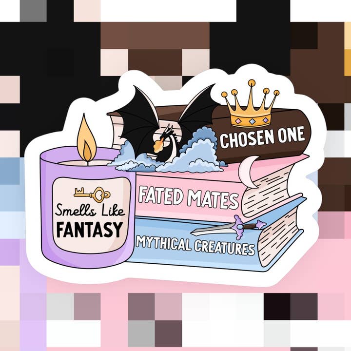 Smells Like Fantasy Bookish Sticker for wholesale by Ace the Pitmatian Co
