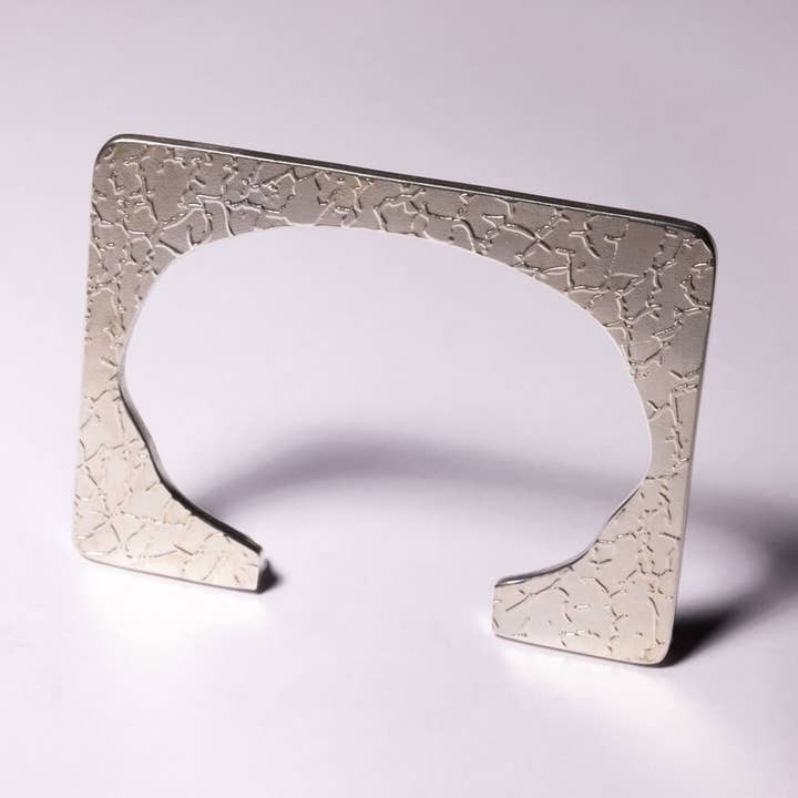 Terrain Square Cuff Bangle | Sterling Silver for wholesale by MULXIPLY
