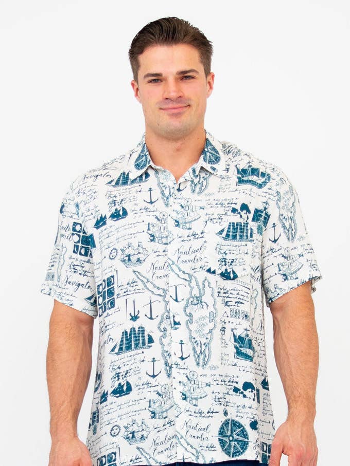 Camisa Dino, Náutica, Tecido de Bambu por atacado de Blue Sky Clothing Co LLC