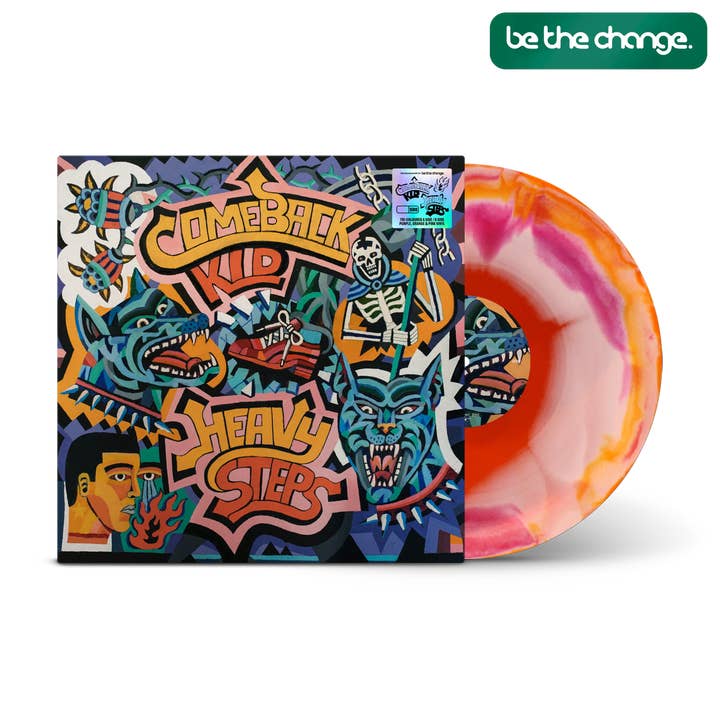 Heavy Steps Tre-farvet A Side/B Side Lilla, Orange & Pink LP for engroshandel hos Rude Records