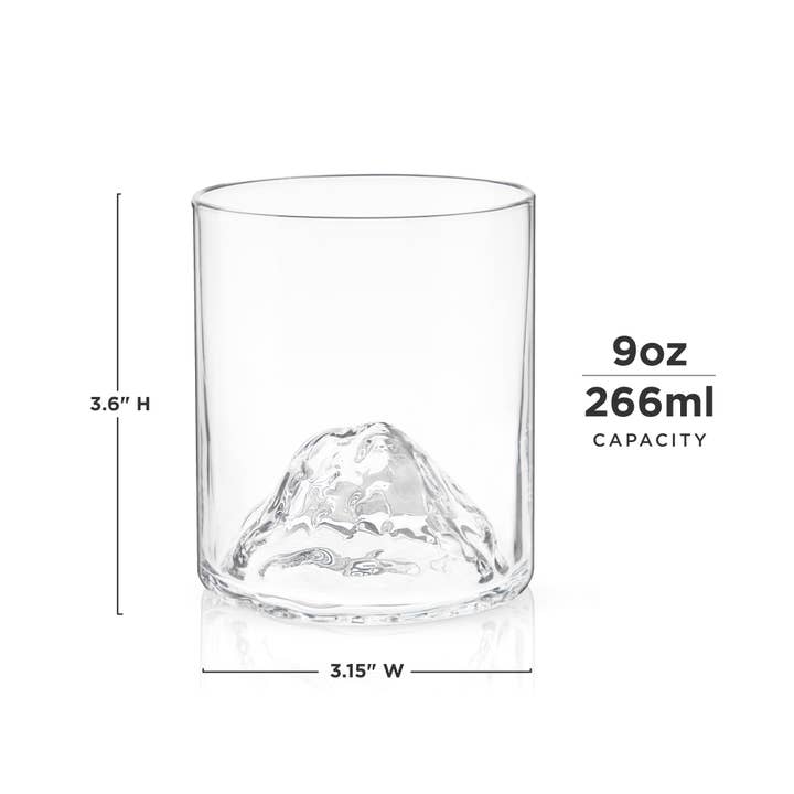 Viski - Wholesale Cocktail/Liquor Glass - Pacific Northwest Mountain Themed Crystal Tumblers -Set of 2