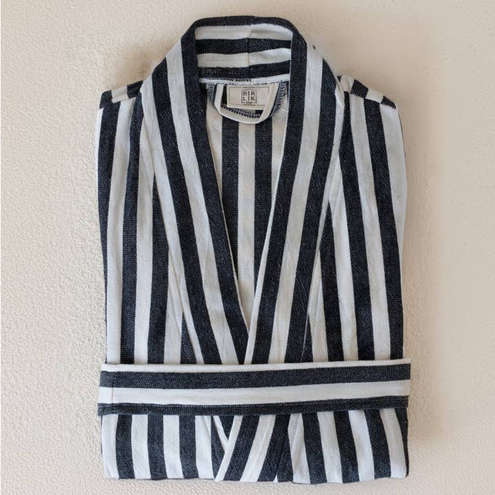 Vivamaison - Vendita all'ingrosso Vestaglia - Unisex - Kimono a Righe in Cotone Premium, Comfort Leggero2