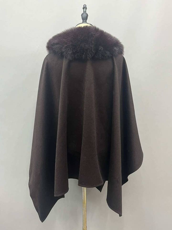 Cashmere Fur cape for wholesale by DON JOHN BY VICTORIA CHARLES