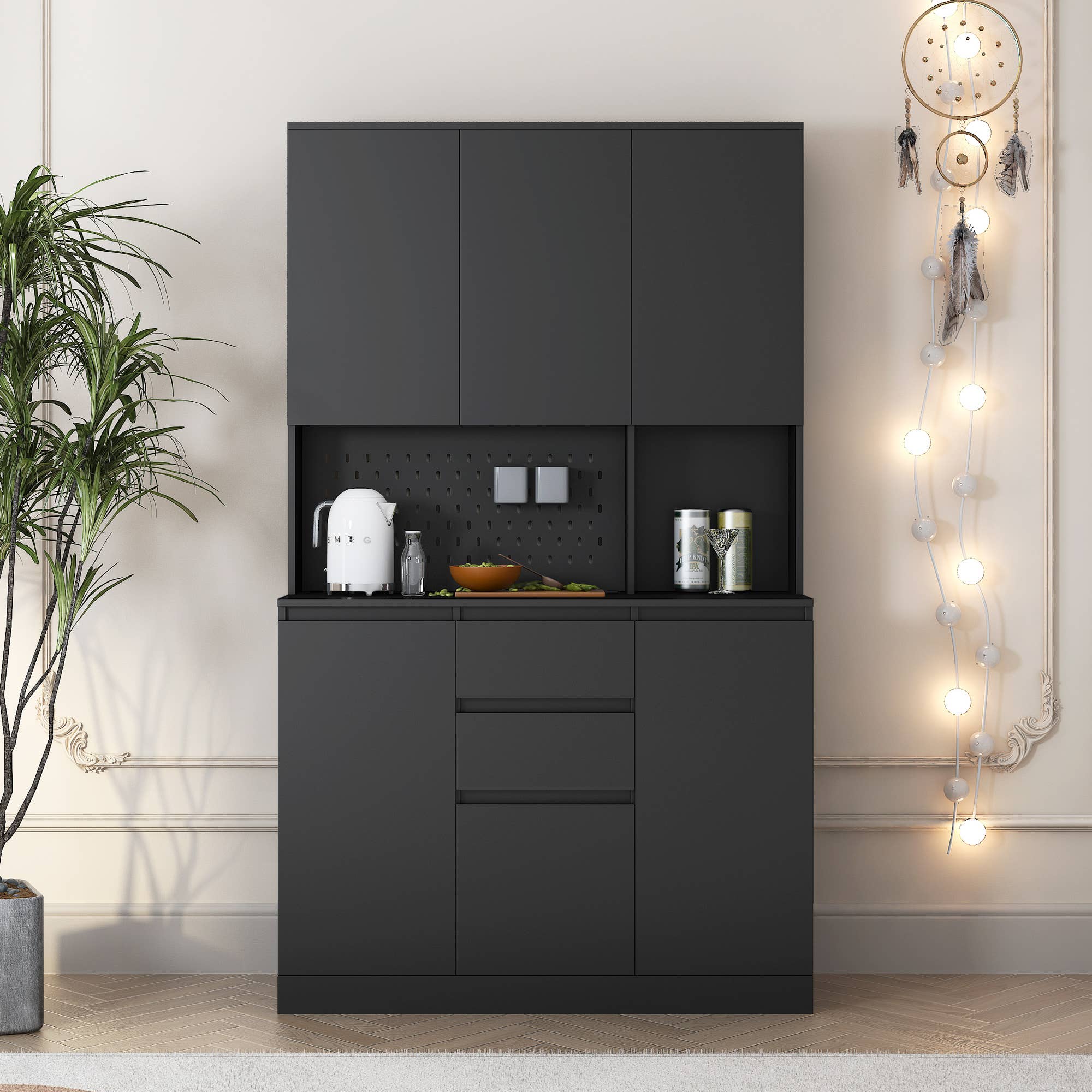 39F Inc. - Vente Armoire - Armoire de garde-manger 74", station de charge, support pour micro-ondes18