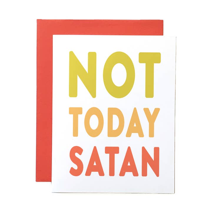 Not Today Satan Card for wholesale by Joy Paper Co.