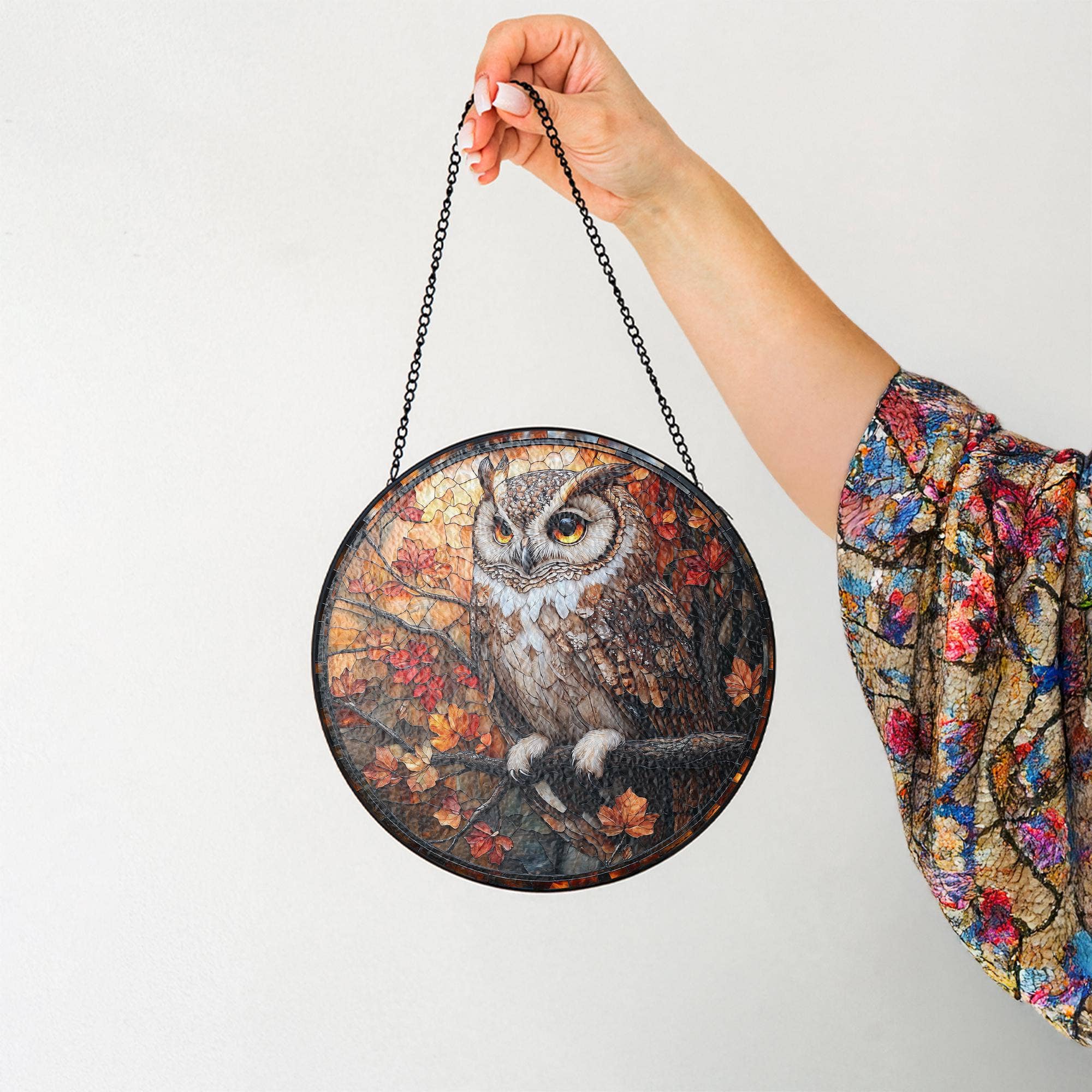 NVC Ecommerce LLC – wholesale Solfångare – Uggla i färgat glas solfångare, Söt fågel solfångare, Uggla present1