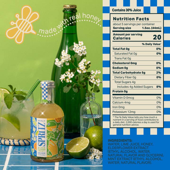 Mixly - Wholesale Cocktail Mix/Syrup - Elderflower Mint Spritz Cocktail / Mocktail Mixer 250ml2