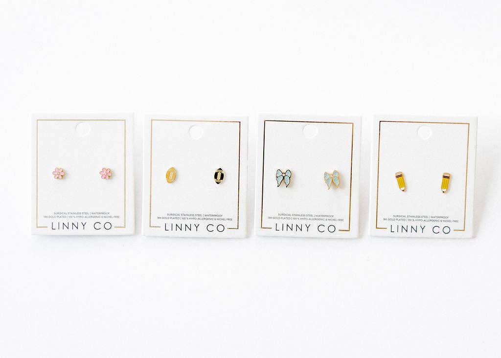 LINNY CO - Wholesale Stud/Post Earrings - Screwback Stud Earrings - Football11