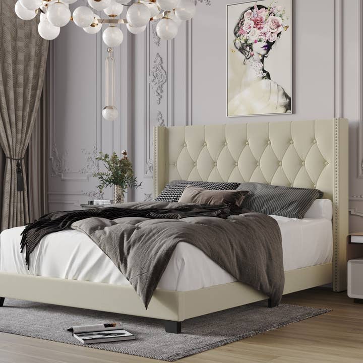 Home Design - Wholesale Bed - Brady Tufted Wingback Upholstered Panel Bed14