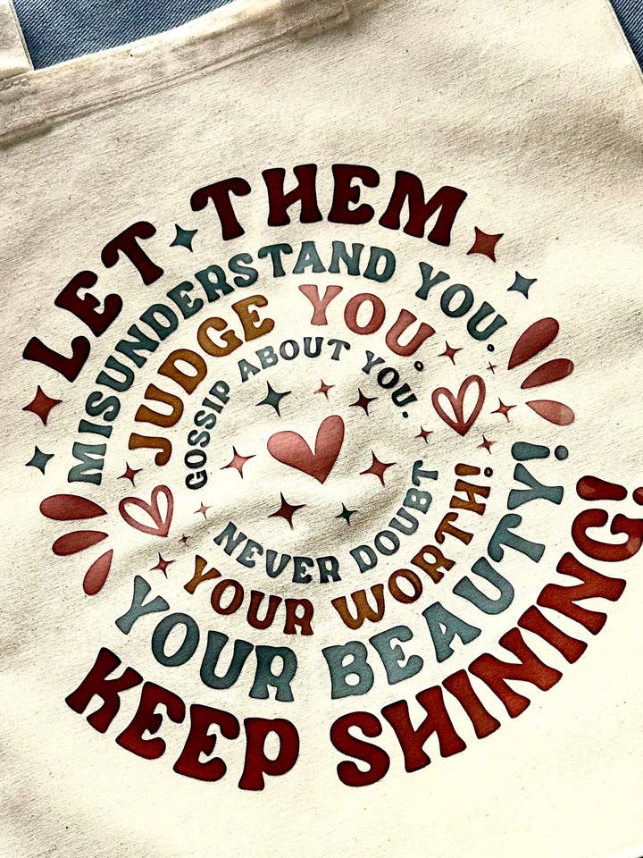 Natural Cotton Canvas Tote Bag Let Them Self Care for wholesale by Just Chill Merch