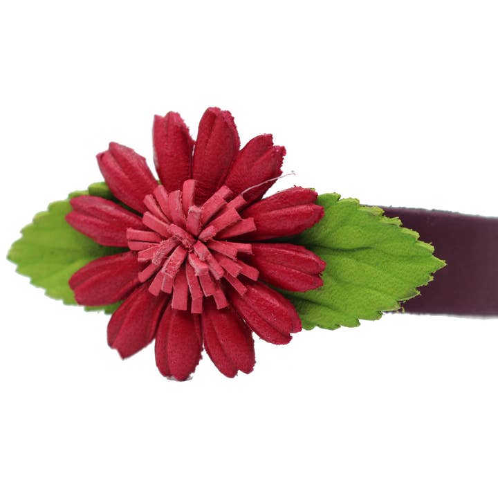 Sunflower Handmade leather inc - Wholesale Cuff Bracelet - as0001-3 12 pcs Bright leather flower bracelets Assorted2