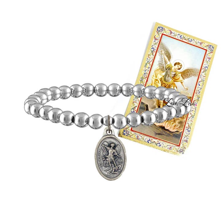 Love, Lisa - Wholesale Charm/Dangle Bracelet - Silver Saint Michael The Archangel Bracelet