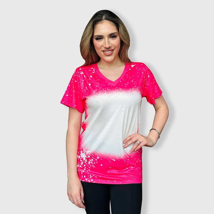 ILTEX Apparel - Wholesale T-Shirt - Women's - V-Neck FAUX Bleached Tees1