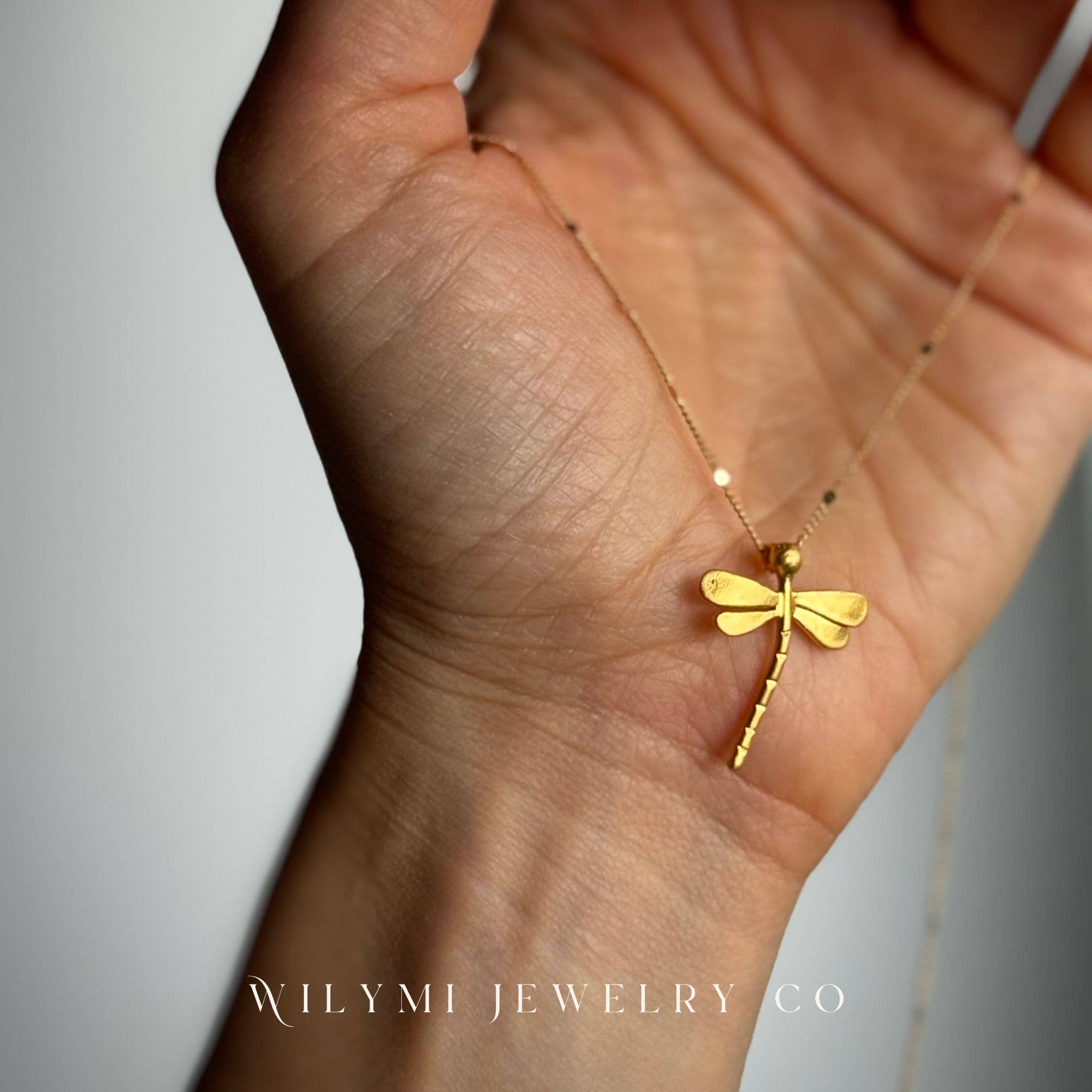 WILYMI Jewelry Co - Wholesale Pendant/Charm Necklace - Mini Dragonfly Necklace | Gold Filled | Sparkling 7
