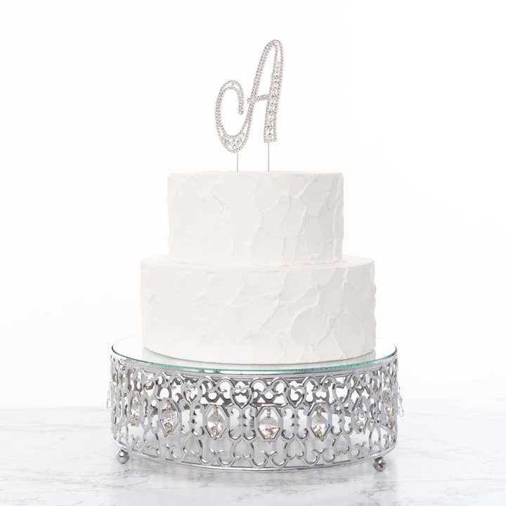 Rhinestone Cake Topper Number 7 - Silver for wholesale on Faire