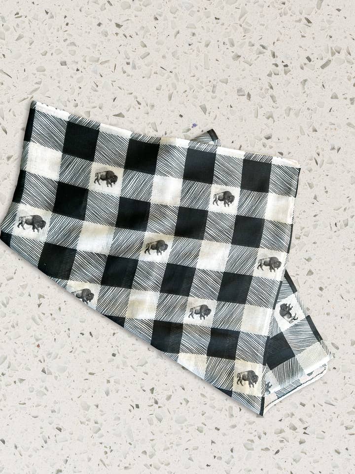 Hvid Buffalo Plaid Tørklæde for engroshandel hos Rust Belt Love Paperie