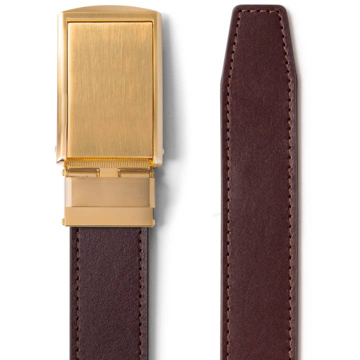 Full Grain Cordovan Belt - Gold Buckle for wholesale by SlideBelts