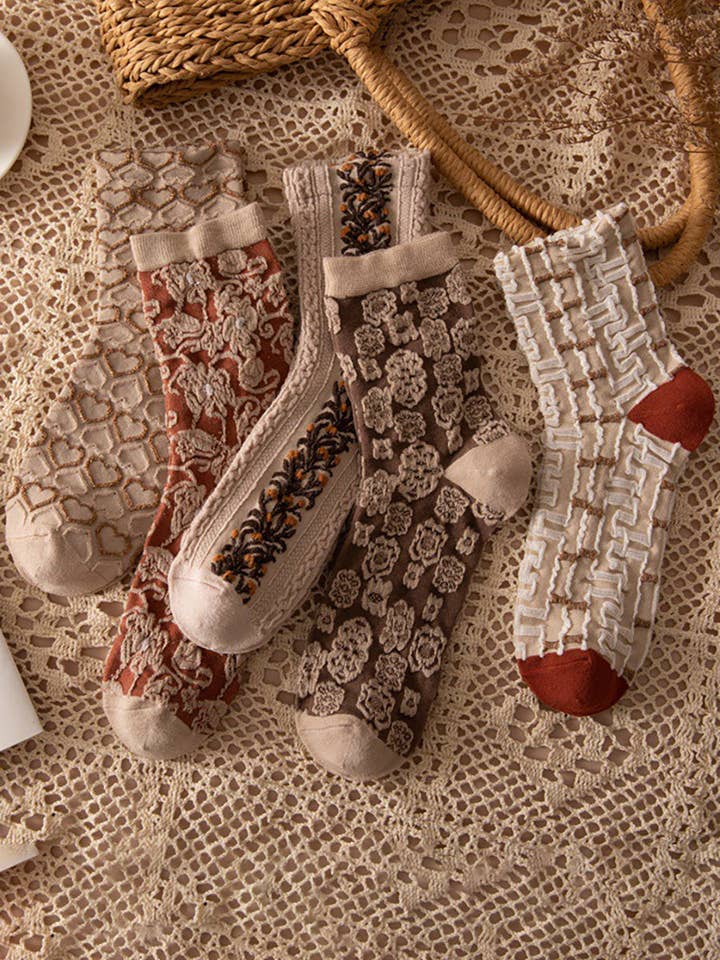 StyleGalX - Wholesale Socks - Women's - 5 Pairs Cotton Women Casual Warm Socks