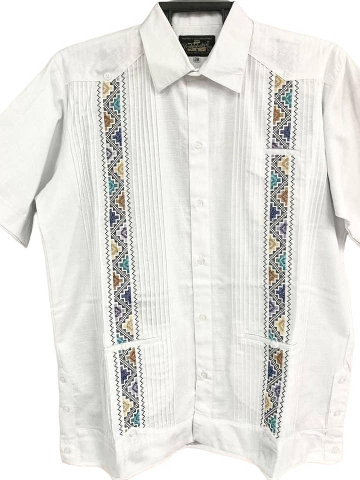 Linho Branco Guayabera Manga Curta por atacado de Cielito Lindo
