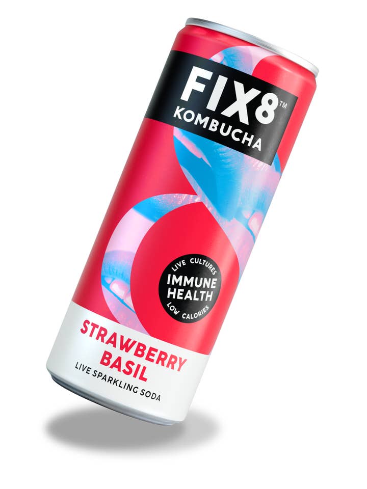 Strawberry Basil Kombucha for wholesale by Fix8